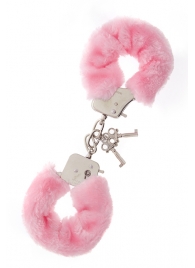 Металлические наручники с розовой меховой опушкой METAL HANDCUFF WITH PLUSH PINK - Dream Toys - купить с доставкой в Черкесске
