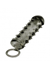 Дымчатая стимулирующая насадка с закрытой головкой SAMURAI PENIS SLEEVE BLACK - 14,5 см. - NMC - в Черкесске купить с доставкой