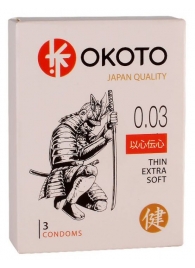 Тонкие презервативы OKOTO Thin Extra Soft - 3 шт. - Sitabella - купить с доставкой в Черкесске