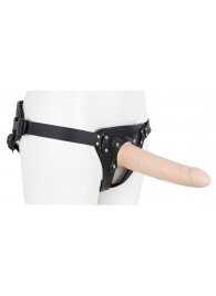 Пустотелый страпон Harness CLASSIC с бандажом - 19,5 см. - LOVETOY (А-Полимер) - купить с доставкой в Черкесске