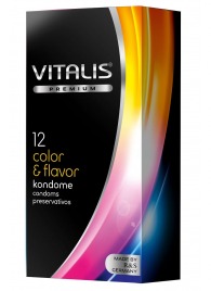 Цветные ароматизированные презервативы VITALIS PREMIUM color   flavor - 12 шт. - Vitalis - купить с доставкой в Черкесске