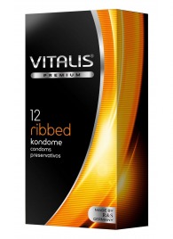 Ребристые презервативы VITALIS PREMIUM ribbed - 12 шт. - Vitalis - купить с доставкой в Черкесске