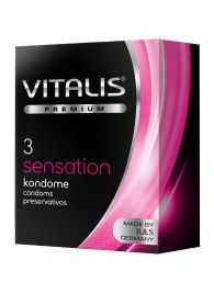 Презервативы с пупырышками и кольцами VITALIS PREMIUM sensation - 3 шт. - Vitalis - купить с доставкой в Черкесске