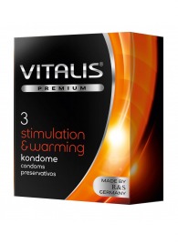 Презервативы VITALIS PREMIUM stimulation   warming с согревающим эффектом - 3 шт. - Vitalis - купить с доставкой в Черкесске