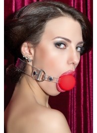 Красный силиконовый кляп-шар на прозрачных ремешках - ToyFa - купить с доставкой в Черкесске