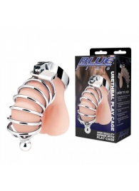 Серебристая клетка для члена Urethral Play Cage - BlueLine - купить с доставкой в Черкесске