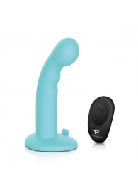 Голубая изогнутая насадка 6in Remote Control Ripple P-Spot G-Spot на черных трусиках - 16 см. - Pegasus - купить с доставкой в Черкесске