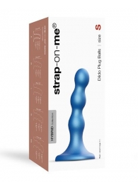Голубая насадка Strap-On-Me Dildo Plug Balls size S - Strap-on-me - купить с доставкой в Черкесске