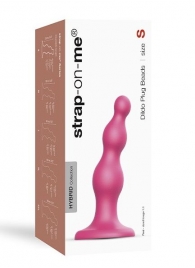 Розовая насадка Strap-On-Me Dildo Plug Beads size S - Strap-on-me - купить с доставкой в Черкесске