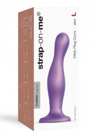 Фиолетовая насадка Strap-On-Me Dildo Plug Curvy size L - Strap-on-me - купить с доставкой в Черкесске