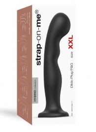 Черная насадка Strap-On-Me Dildo Plug P G size XXL - Strap-on-me - купить с доставкой в Черкесске
