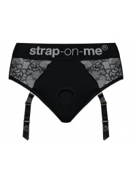 Черные трусики для насадок Diva Lingerie Harness - size M - Strap-on-me - купить с доставкой в Черкесске