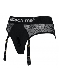 Черные трусики для насадок Diva Lingerie Harness - size L - Strap-on-me - купить с доставкой в Черкесске