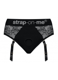 Черные трусики для насадок Diva Lingerie Harness - size L - Strap-on-me - купить с доставкой в Черкесске