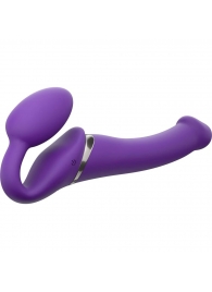 Фиолетовый безремневой вибрострапон Vibrating Bendable Strap-On - size L - Strap-on-me - купить с доставкой в Черкесске