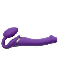 Фиолетовый безремневой вибрострапон Vibrating Bendable Strap-On - size L - Strap-on-me - купить с доставкой в Черкесске