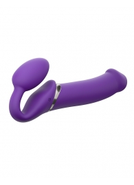 Фиолетовый безремневой вибрострапон Silicone Bendable Strap-On - size XL - Strap-on-me - купить с доставкой в Черкесске