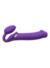 Фиолетовый безремневой вибрострапон Silicone Bendable Strap-On - size XL - Strap-on-me - купить с доставкой в Черкесске