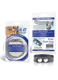Кольцо на пенис SNAP COCK RING из искусственной кожи на клепках - BlueLine - в Черкесске купить с доставкой