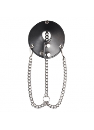 Утяжка для мошонки из искусственной кожи с цепочками PARACHUTE BALL STRETCHER - BlueLine - купить с доставкой в Черкесске