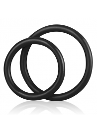 Набор из двух черных силиконовых колец разного диаметра SILICONE COCK RING SET - BlueLine - в Черкесске купить с доставкой