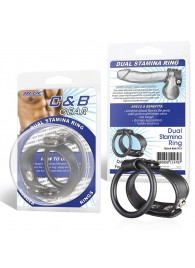 Двойное кольцо выносливости на пенис DUAL STAMINA RING - BlueLine - в Черкесске купить с доставкой