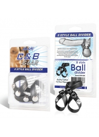 Разделитель мошонки из искусственной кожи на клепках 8 STYLE BALL DIVIDER - BlueLine - купить с доставкой в Черкесске
