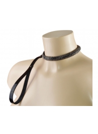 Эффектный сверкающий ошейник с поводком  Гламур - Sitabella - купить с доставкой в Черкесске