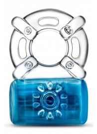 Синее эрекционное виброкольцо Pleaser Rechargeable C-Ring - Blush Novelties - в Черкесске купить с доставкой