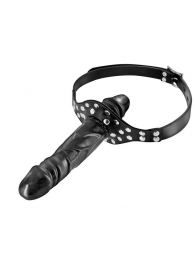 Черный кляп-фаллоимитатор Double Penis Gag - Fetish Tentation - купить с доставкой в Черкесске