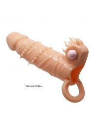 Телесная удлиняющая вибронасадка Penis Sleeve Connor - 17 см. - Baile - в Черкесске купить с доставкой