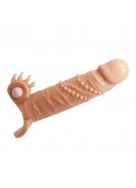 Телесная удлиняющая вибронасадка Penis Sleeve Connor - 17 см. - Baile - в Черкесске купить с доставкой