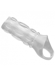 Насадка на пенис с кольцом для мошонки Clear Sensations Enhancer Sex Sleeve - 11,5 см. - XR Brands - в Черкесске купить с доставкой