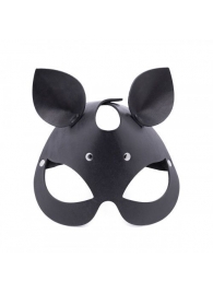 Черная кожаная маска  Кошка  с маленькими ушками - Crazy Handmade - купить с доставкой в Черкесске