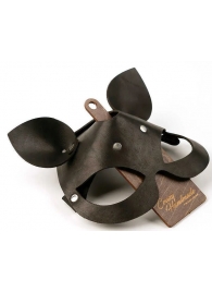 Черная кожаная маска  Кошка  с маленькими ушками - Crazy Handmade - купить с доставкой в Черкесске