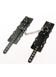 Узорчатые кожаные оковы с регулируемыми ремешками - Crazy Handmade - купить с доставкой в Черкесске