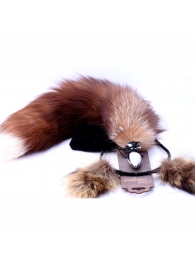 Игровой комплект: серебристая анальная пробка с пушистым хвостом и ободок-ушки - Crazy Handmade - купить с доставкой в Черкесске