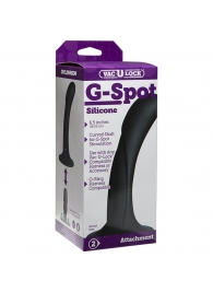 Черная изогнутая насадка Vac-U-Lock G-Spot - 16,5 см. - Doc Johnson - купить с доставкой в Черкесске
