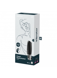 Черный мастурбатор с вибрацией Power Masturbator - Satisfyer - в Черкесске купить с доставкой