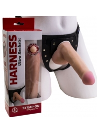 Страпон Harness из двух предметов: трусики с плугом и насадка-фаллос - 17 см. - LOVETOY (А-Полимер) - купить с доставкой в Черкесске