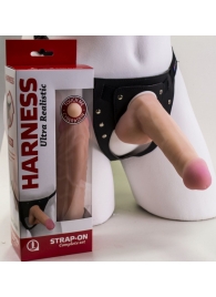 Страпон Harness из двух предметов: трусики с плугом и насадка-фаллос - 17 см. - LOVETOY (А-Полимер) - купить с доставкой в Черкесске