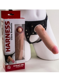 Реалистичный страпон Harness из трусиков и насадки-фаллоса - 18,5 см. - LOVETOY (А-Полимер) - купить с доставкой в Черкесске