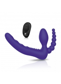 Фиолетовый безремневой страпон с пультом ДУ 7’’ Remote Control Strapless - 24 см. - Pegasus - купить с доставкой в Черкесске