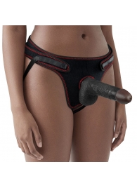 Женский темнокожий страпон Easy Strapon Set 7 Inch - 18 см. - Lovetoy - купить с доставкой в Черкесске
