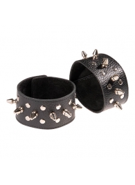 Чёрные напульсники с шипами и заклепками - Sitabella - купить с доставкой в Черкесске