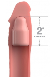 Телесная насадка-удлинитель 2 Inch Silicone X-tension with Strap - 20,3 см. - Pipedream - в Черкесске купить с доставкой