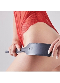 Черная кожаная шлепалка SitaBlack - 30 см. - Sitabella - купить с доставкой в Черкесске