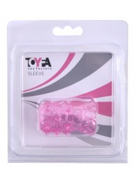 Розовая рельефная насадка на пенис - Toyfa Basic - в Черкесске купить с доставкой