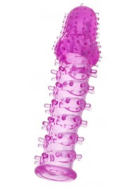 Фиолетовая насадка, удлиняющая половой член, BIG BOY - 13,5 см. - Toyfa Basic - в Черкесске купить с доставкой