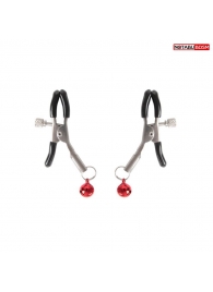 Серебристые зажимы на соски с шариками - Notabu - купить с доставкой в Черкесске